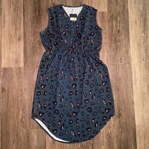 Women’s Teal Plus Size Leopard Print Dress Animal Print Mini